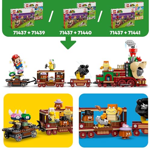 Super Mario Bowser Express - Treno Giocattolo Interattivo con 2 Stazioni e 6 Personaggi tra cui un Martelkoopa e 2 Goomba, Idea Regalo per Gamer, Bambini e Bambine da 9 Anni in su - 71437 - Lego - Immagine 3