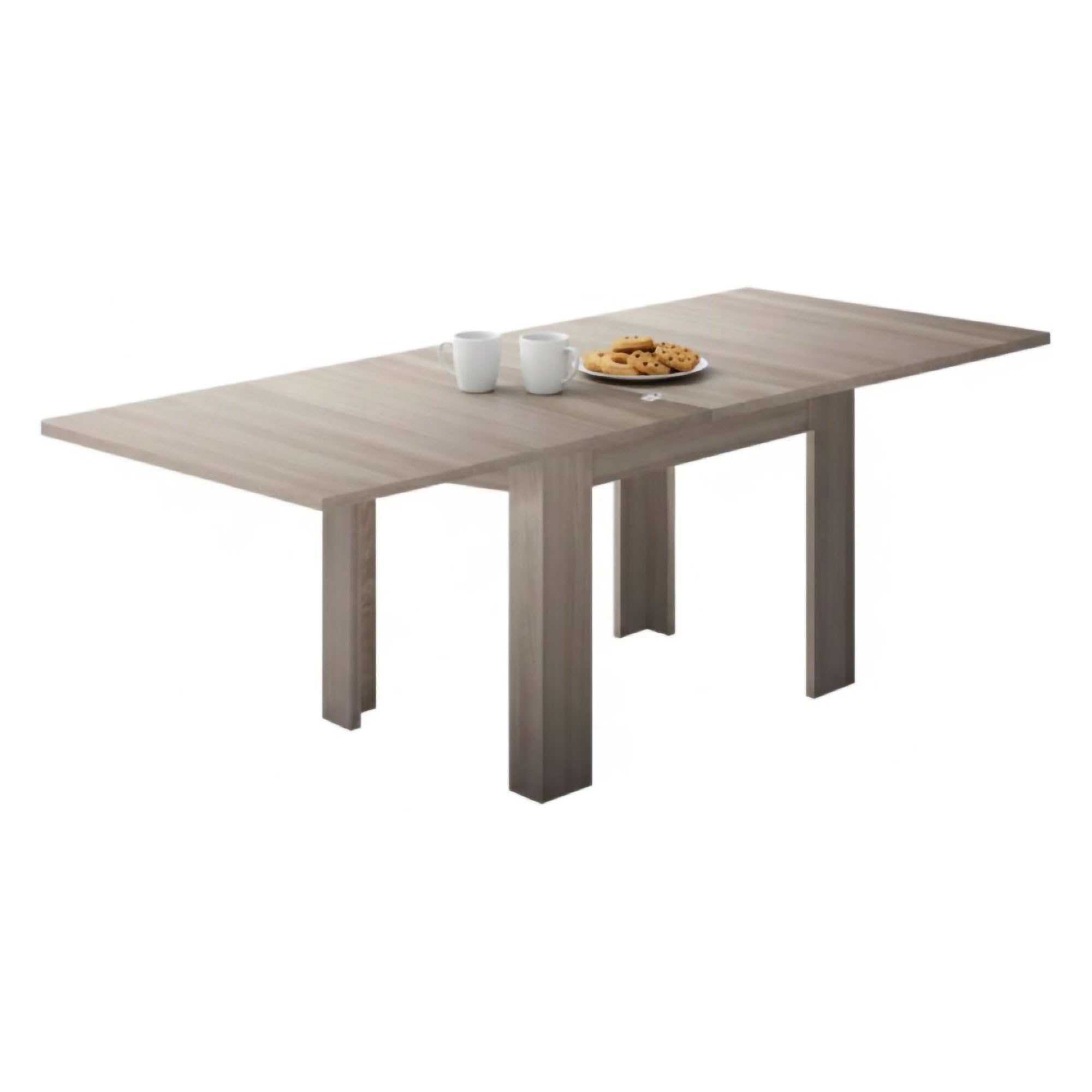 Dmora Tavolo Quadrato Estensibile Otto, 90/180h75 cm, 6/8 Posti apertura a libro, Salvaspazio per soggiorno o pranzo, In legno Rovere, Made in Italy