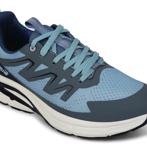 Image of Liberty Leap7x MEKSHAW-1E Lacing Sports Running Shoes for Men - Black & Blue | Comfortable and Durable Lace-Up Closure - Suitable for Lacing Walking, Gym, Jogging Shoes for Gents - Cushioned Footbed