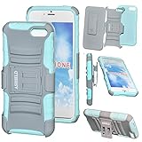 ASHIELD Amazon Fire Phone Case Ultra Shock&Drop-Proof Military Level Army-Grade Protective Hard Rugged Hybrid Slim Defender Case and Holster for For AMAZON FIRE PHONE - Extremly Dual layer Case with 180 Degrees Swivel Ring Kickstand and Rugged Holster - GRAY/TEAL