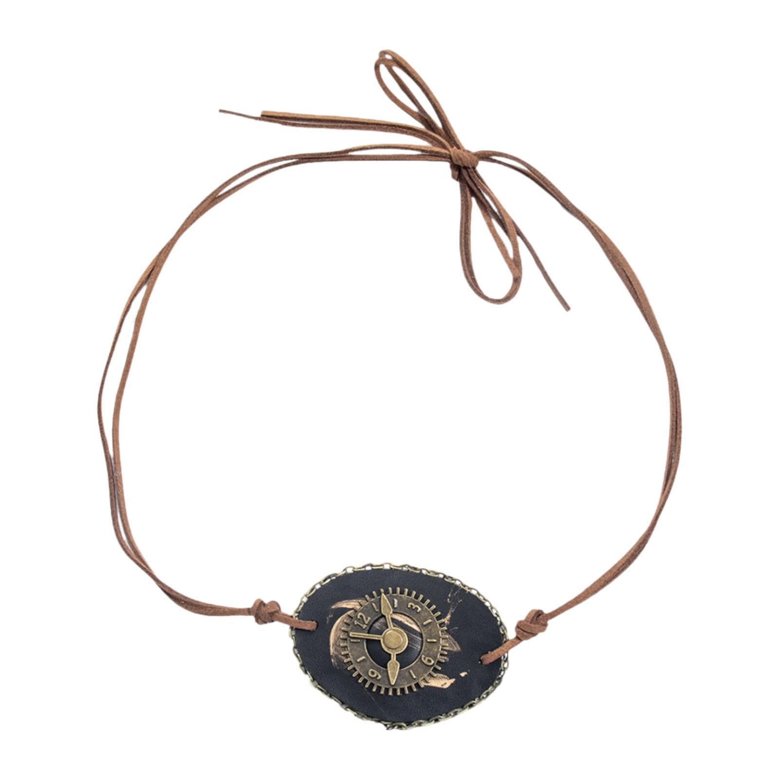 Qianly Halloween Pirate Eye Patch Eye Mask for Stage Performance Holidays, Clock