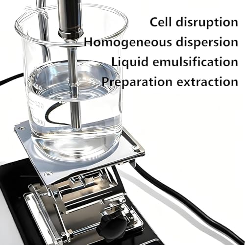 800W High-Speed Homogenizer, Mini Lab Cell Disruptor Mixer, Digital Control Emulsifying Machine, 2M Timer (1s-99h), Includes 2-10mm & 4mm Probes for Laboratory Use