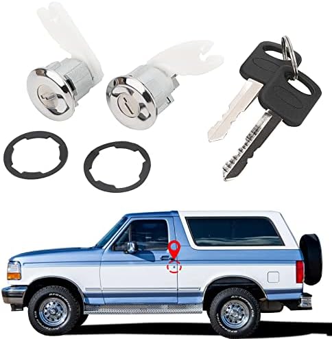 Door Lock Cylinder with Keys Replacement for 1995-2006 Ford Ranger Explorer F250 F350 E150 E250 E350 E450 E550 Econoline Bronco Mazda Mercury Truck Left Right Side Door Lock Cylinder Set DL140T