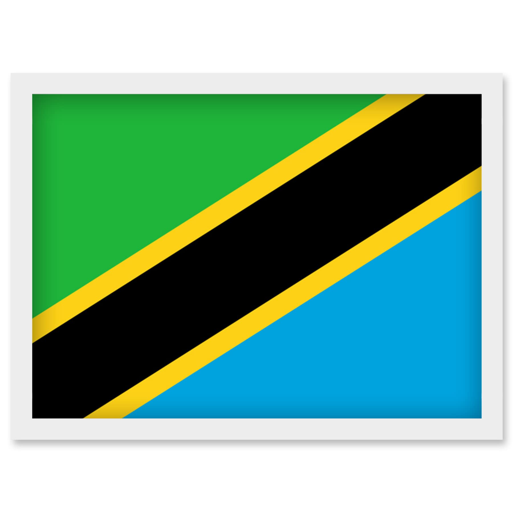 Artery8 Tanzania, United Republic of National Flag Patriotic Vexillology World Flags Country Region Poster Artwork Framed Wall Art Print A4