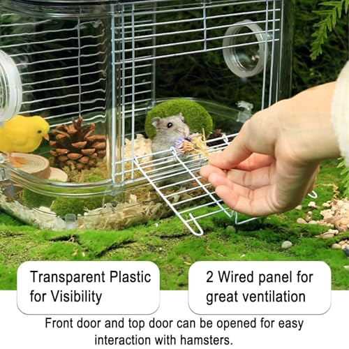 Kathson Small Animal Carry Cage for Hamsters, Gerbils, Mice - Transparent, Portable, Convenient - Image 2