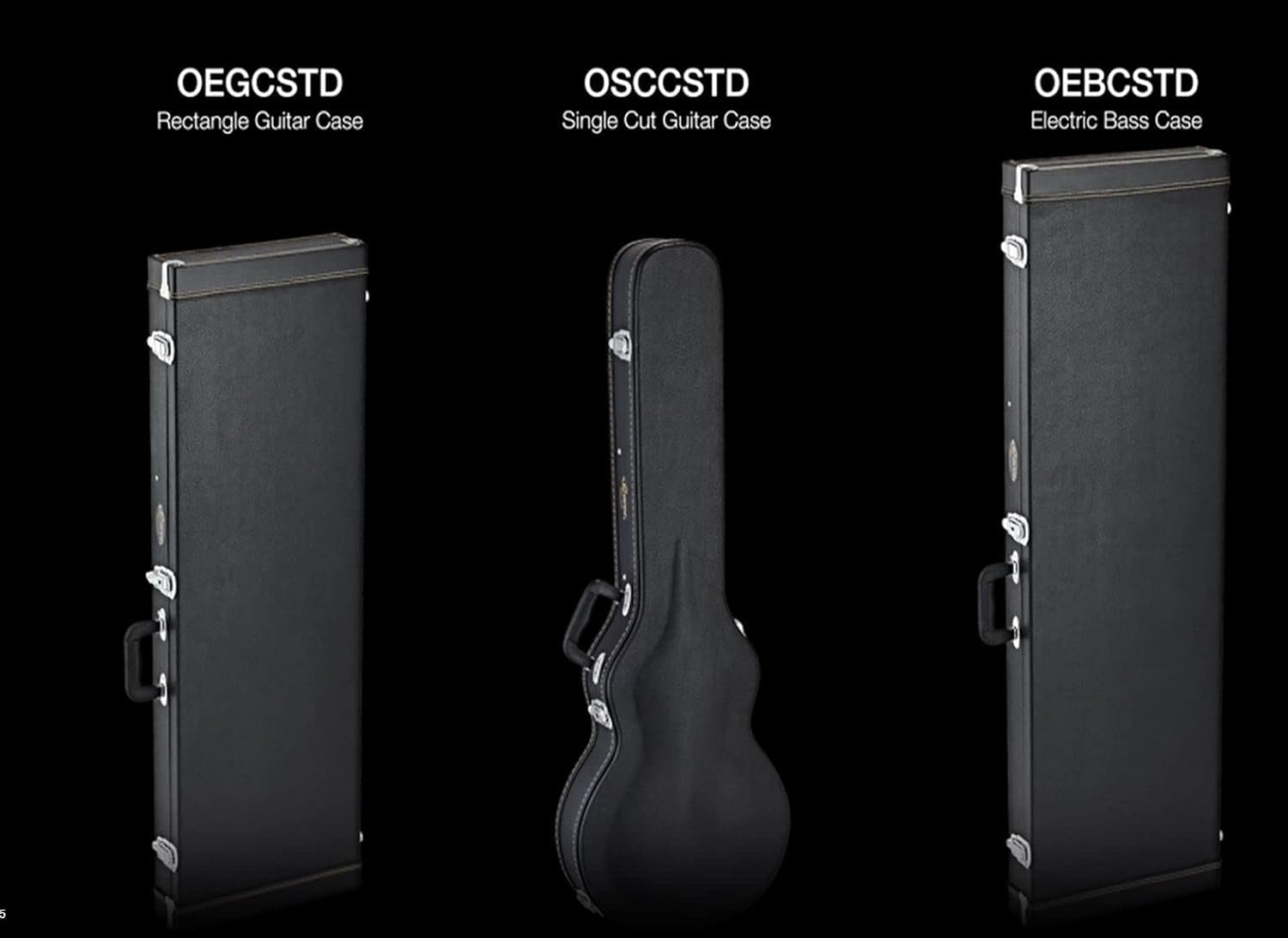 Ortega Guitars Hardcase Economy pour Guitare - Etui pour Guitare Électrique - Hauteur 101 cm - Vinyle, Noir (OSCCSTD)