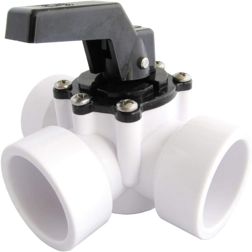 FibroPoolSwimming Pool & Spa 3 Way/Port 1.5" Inch Diverter Valve - Like Jandy 4715