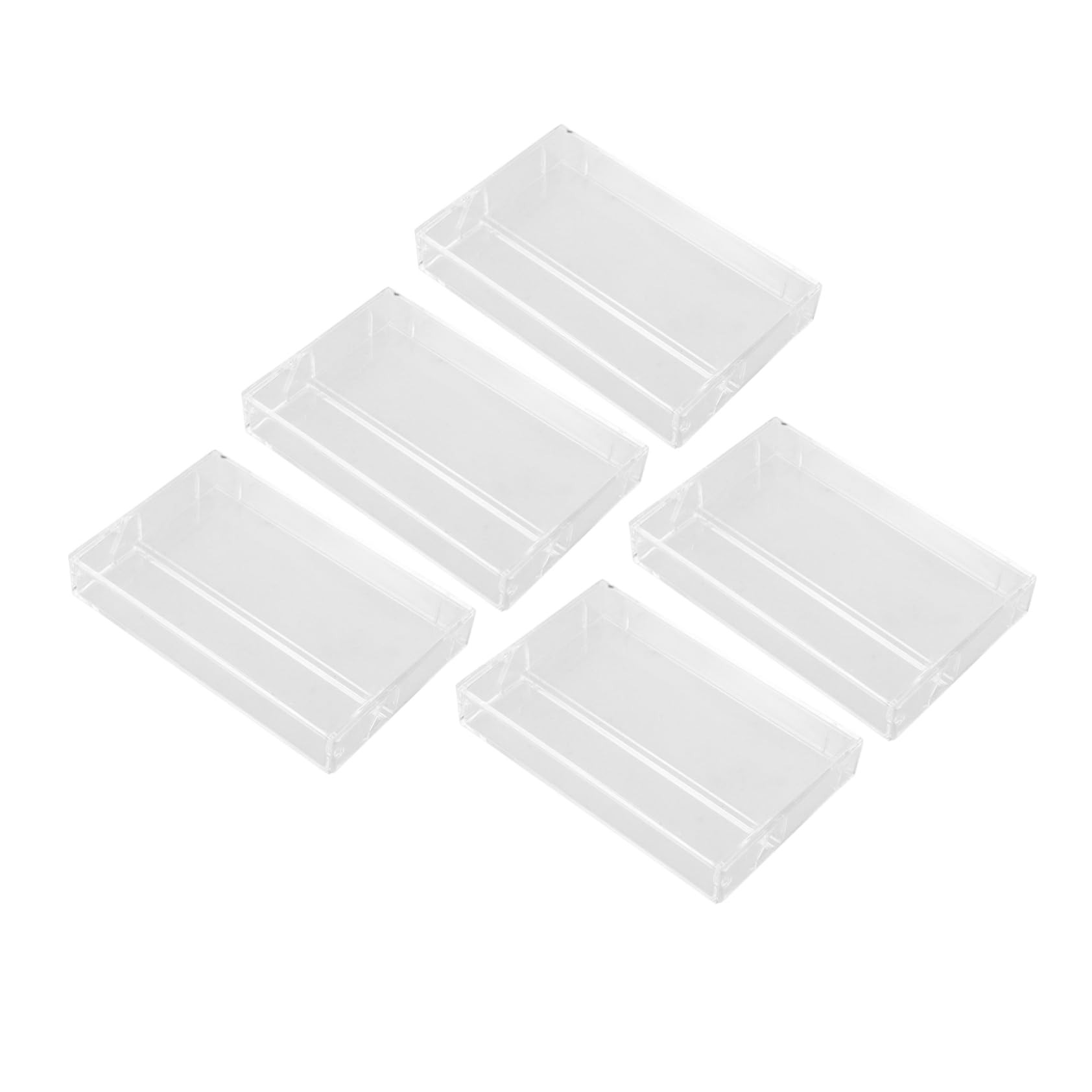 Cabilock 5pcs Vintage Cassette Tape Storage Box Audio Cassette Organizers Plastic Cassette Case Holder