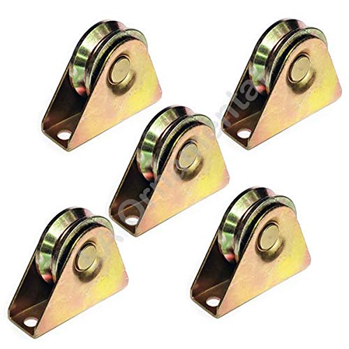 2 Steel V Groove Wheel Slide Driveway Gate Roller Heavy Duty, Single Bearing, Lot of Five Pieces