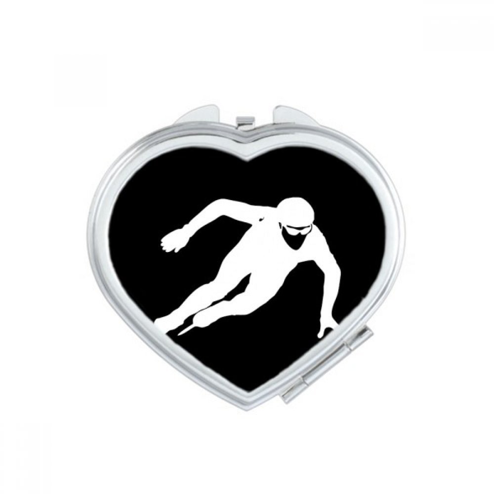 Miroir de poche mignon patinage d'hiver pour sac à main