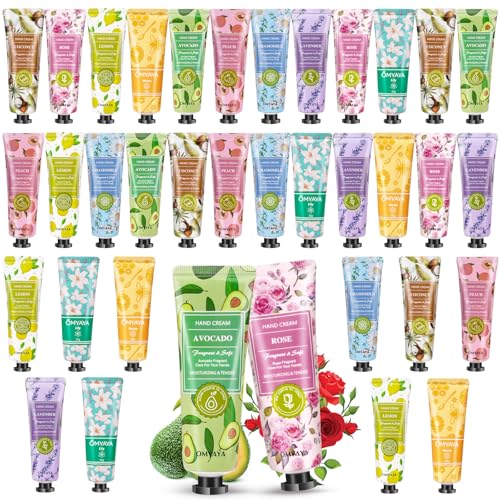 36 Pack de Crema de Manos para Manos Secas y Agrietadas, Hidratante, Fragancia Crema Hidratante De Manos, Mini Crema de Manos Regalo para Mujeres, Mamá, Novia, Esposa con 10 Aromas