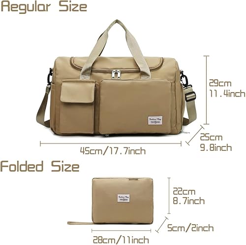 Bolsa de gimnasio para mujeres y hombres pequeña bolsa de viaje para deportes gimnasios y escapadas de fin de semana bolsa de lona impermeable con