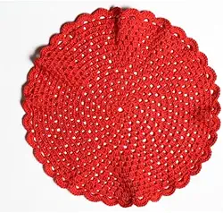 Sousplat vermelho em crochê
