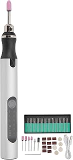 Baxnore Electric Micro Engraver Pen Professional 3 Speed DIY Engraving Tool with 36 Needles for Metal Wood Glass Ceramic Jewelry Crafting Lightweight Aluminum Alloy (Silver)