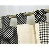 Classic Country Primitive Kitchen Window Curtains Farmhouse Patchwork Tab Top Window Valance Plaid,Black, 51x17
