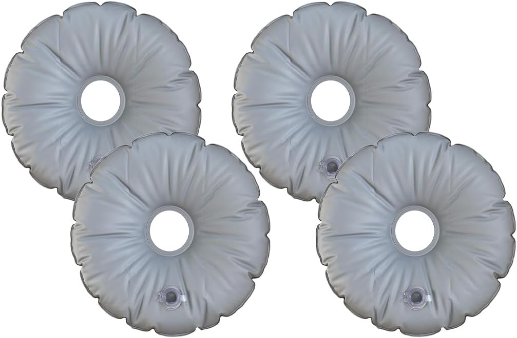 4pcs Base Stand for Feather Flag,Outdoor Umbrella Feather Flag Base Weight Bag,Round Water Weight Bag Sandbag,Collapsible Weight Water Bag for Parasol Stand,for 10 Litre Sand or Water