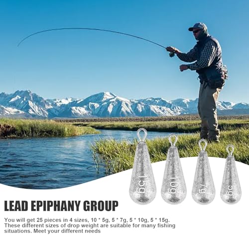 Rdlobu 35 Stück Angelblei-Set, 25 Stück Birnenbleifischen + 10 Stück Anti-Tangle, Blei Angelrute Set, Erdblei, Angeln Blei, Angelzubehör Set für das Angeln im Freien