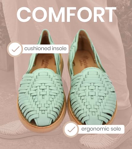 Image of Macarena Collection Womens Shoes Leather Sandals for Women | Huarache Handmade Mexican Sandals | Comfortable & Stylish Womens Sandals 4150