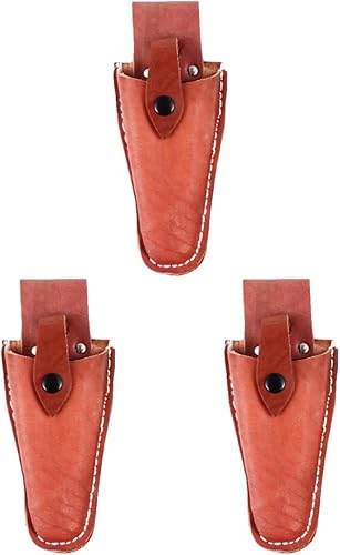 3 unids tijeras caso podadora bolsa de cuero podadoras a presión caso herramientas de bordado cinturón de herramientas de cuero podadoras de mano