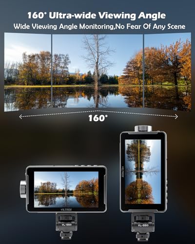 Image of VILTROX DC-550 PRO Touchscreen Camera Video Monitor, 5.5 Inch 1200nits 4K HDMI in /Out Video Field Monitor Kit with Battery - On-Camera Touchscreen Monitor, 3D LUT, 1920X1080