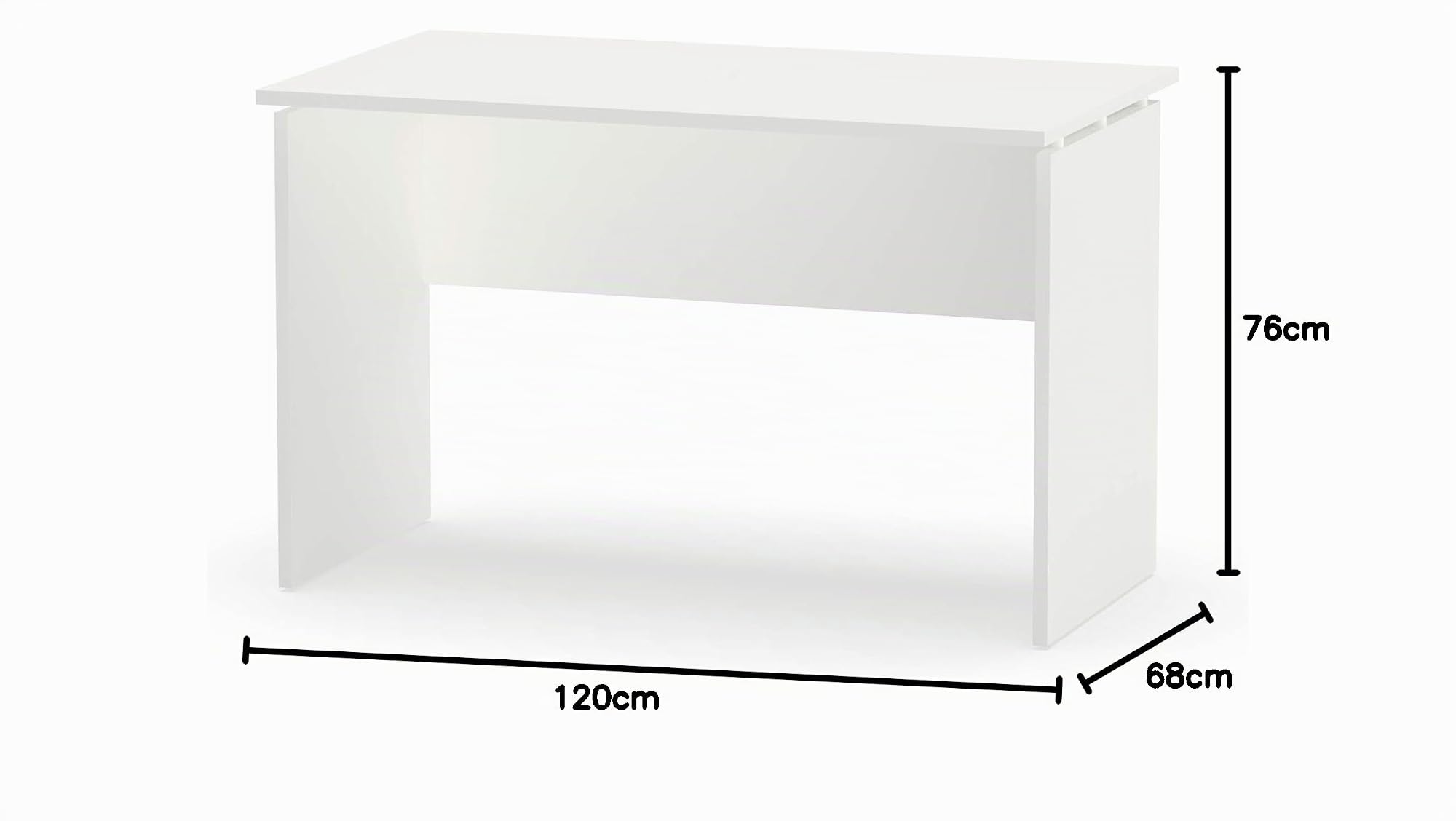 MUEBLES PITARCH | Mesa Despacho, Oficina, Escritorio, Mesa de Ordenador o Estudio, Blanca, 76x120x68cm (Alto x Ancho x Fondo) Moderna Modelo Teide