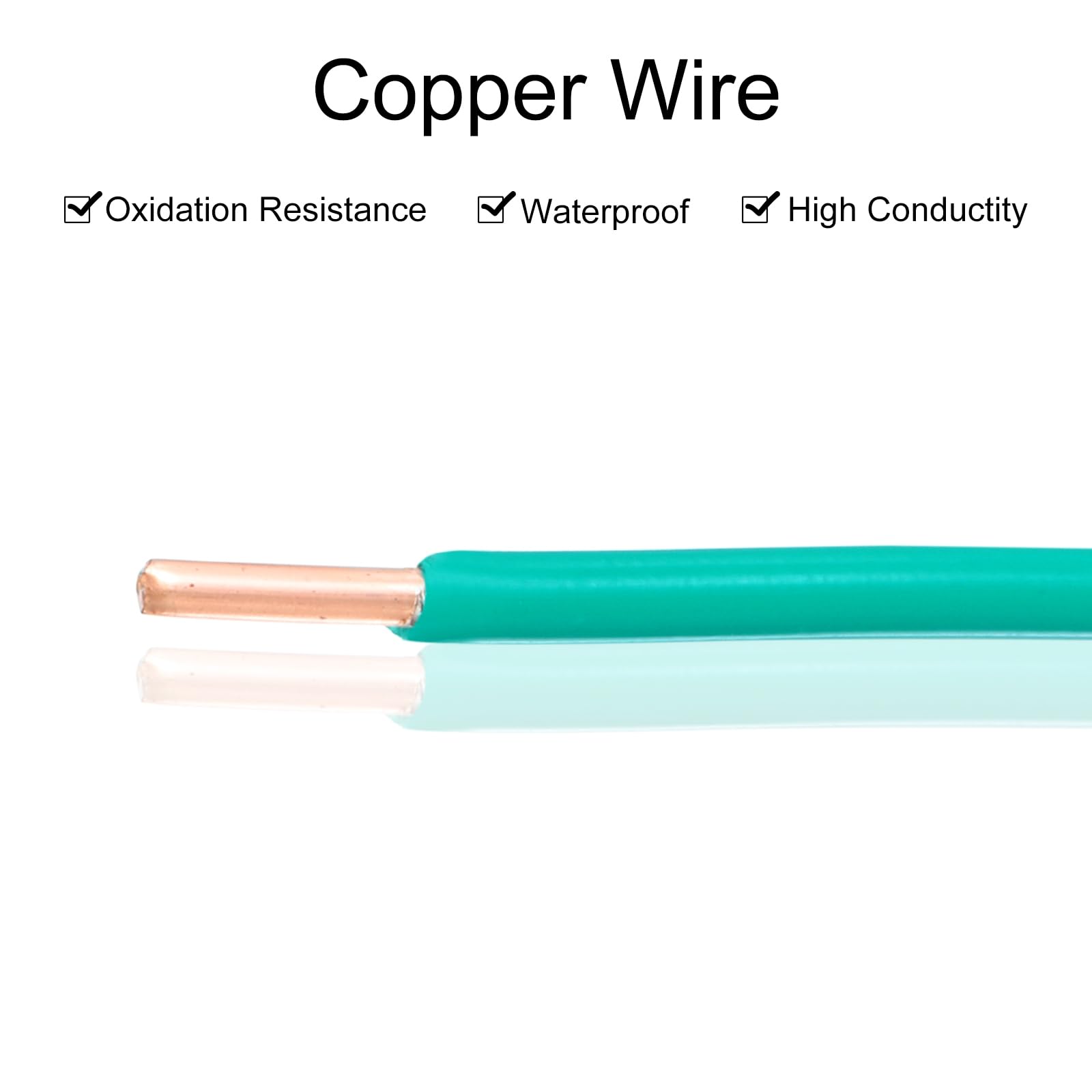 QUARKZMAN 150 Fuß Elektrischer Draht Isoliert Massivkupfer 12AWG Anschlusskabel THHN Draht Wohnbereich Industrie Erdung Elektrisch Bewertet Für 600 Volt UL Gekennzeichnet Grün