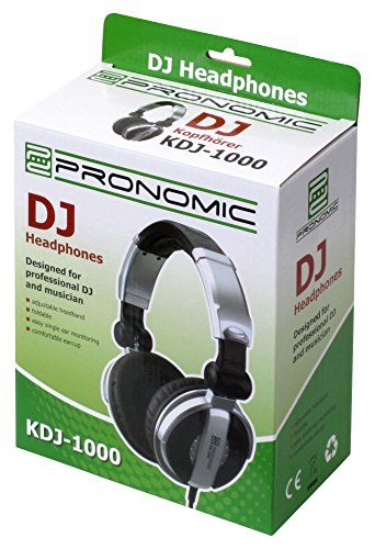 Pronomic KDJ-1000 DJ-Kopfhörer - Außenschallisolierung dynamischer Kopfhörer - kabelgebundener Studio-Kopfhörer (107 db… - Image 6