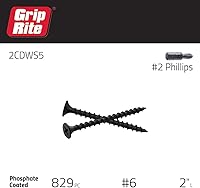Vista 2 de Grip-Rite 2CDWS5#6 X 2 "Phillips Bugle Head - Tornillo para paneles de yeso de punta afilada, caja de 5 libras