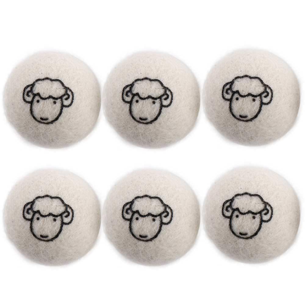 Natural Wool Dryer Balls 5cm (2/4/6 Pack) | Reusable Laundry Anti-Static Balls for Faster Drying,Fabric Softening, Reduce Wrinkles(6 pcs-with pattern)