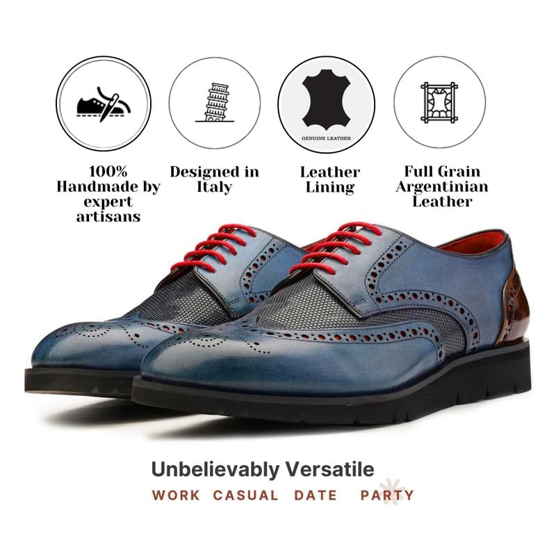 Men's Dress Shoes - Lightweight Handcrafted Full Grain Leather Oxfords, Business Casual Dress Shoes, AirFlexLite Sneakers3