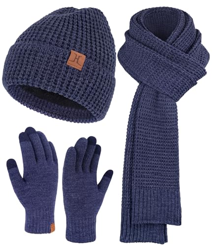 Gants tactiles et bonnet doublé polaire chaude : ensemble homme ZASFOU