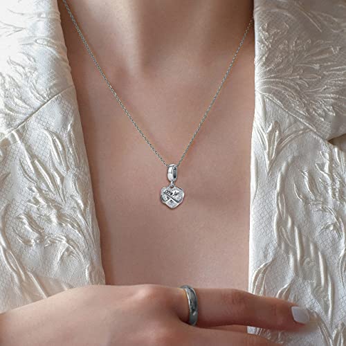 Image of Best Friendship Sister Love Charm Spinning Heart Cubic Zirconia Bead for Pandora Bracelet