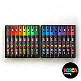 POSCA Colouring - PC-5M Full Spectrum Set of 16 - In 2 Gift Boxes