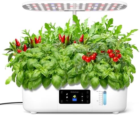 Sistema de Cultivo Hidropónico Kit de Cultivo Interior con Iluminación LED Automática, Huerto Interior con Temporizador Automático, Altura Ajustable (13 Vainas)