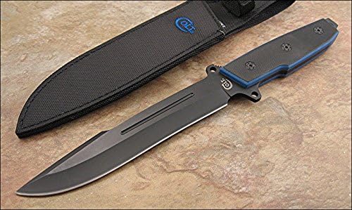 Colt Tactical Bowie Full Tang G10 Handle Fixed Black Blade Knife 351