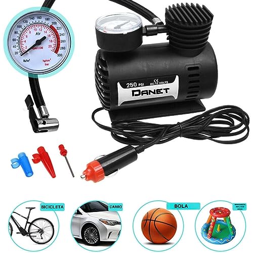 Mini Compressor De Ar Portátil 12v Elétrico E Potente 60W 15L Para Encher Pneu Carro Moto 250Psi Pre
