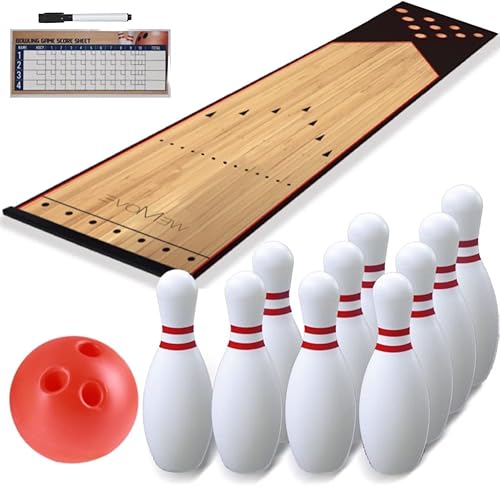Mini juego de bolos para niños, juego de bolos y juego de pelota, juguetes completos de bolera, juguetes y tarjeta de puntuación para niños a partir