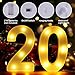 20th Birthday Decorations for Women Men,Happy 20 Year Old Birthday Decorations for Centerpieces Table,20 Light Up Numbers Sign Led for Party Backdrop Wall Decor for Wedding Anniversary Home