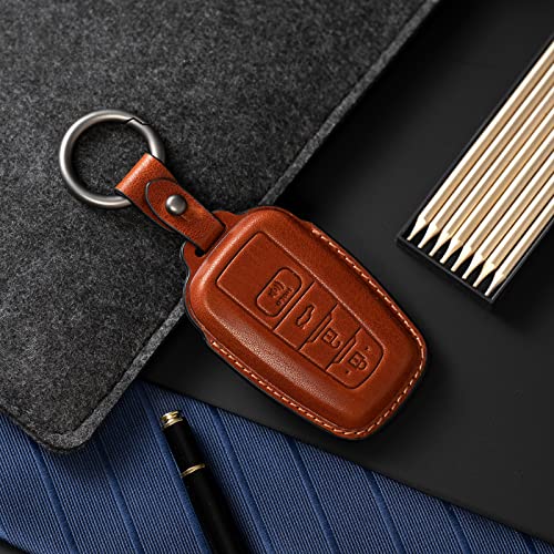 Image of Compatible with Toyota Key fob Cover Leather Toyota Keychain Holder case Protector Avalon Camry TRD Corolla Highlander Prius Prime RAV4 Prime CHR Accessories