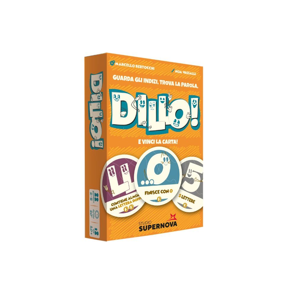 STUDIO SUPERNOVA - Dillo! - Party game of words and speed, 2-8 players, 10+, 20 min, Italian edition