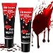 Produktbild Halloween Kunstblut Set 60ml,2 Pcs Realistische Gefälschte Blut, Kunst Blut für Monster und Zombie,Blood Gel für Vampier Zombie Horror,Auswaschbares Fake Blut für Halloween und Fasching