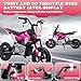 OKYBABY Electric Motorcycle for Kids Ages 5-10, 24V 200W Higher Speed Electric Dirt Bike, Kids Ride On Motorcycle with Rear Wheel Shock Absorber, LED Breath Light, Bluetooth, Music, Horn, Pink