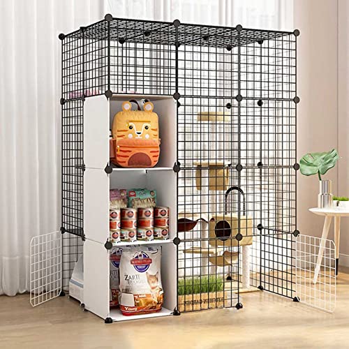 Cage pour chat spacieuse et sûre avec niche amovible facile à nettoyer