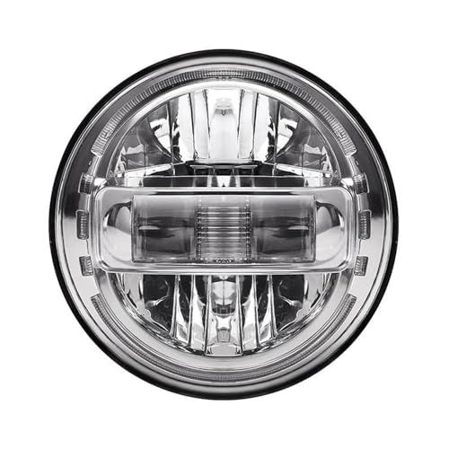 DZSQWETYU Faros Delanteros para Moto Faros Delanteros LED Negros/cromados 7 Pulgadas para para Sportster para Softail para Dyna Faros Auxiliares DRL 7 Pulgadas Faro Motocicleta(001 Chrome)