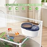 Automatic Fish Feeder for Aquarium, Rechargeable Timer Fish Food Dispenser for Betta Fish Turtle Feeder, Moisture-Proof Fish Food Vacation Feeder with LCD Display - Image 2