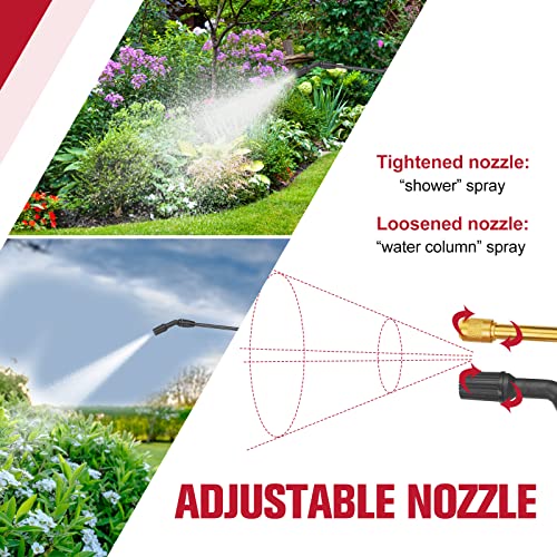 ITISLL Portable Garden Pump Sprayer Brass Wand Shoulder Strap for Yard Lawn Weeds Plants 1Gal