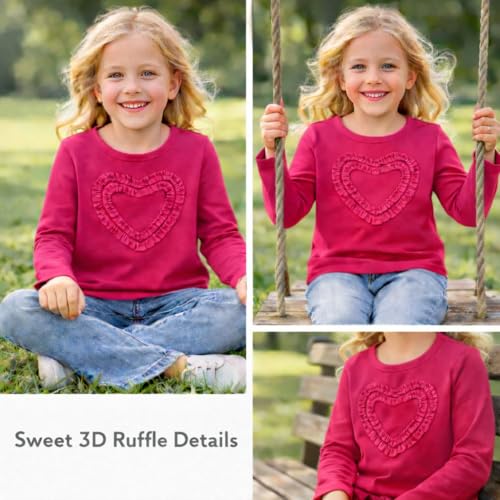 Image of Girls' Heart-Shaped Long Sleeve T-Shirt