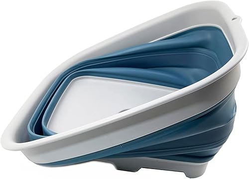 Miniatura 3 de SAMMART Sartén plegable de 15 litros con tapón de drenaje, lavabo de lavado plegable, tina portátil para lavar platos, bandeja de almacenamiento de