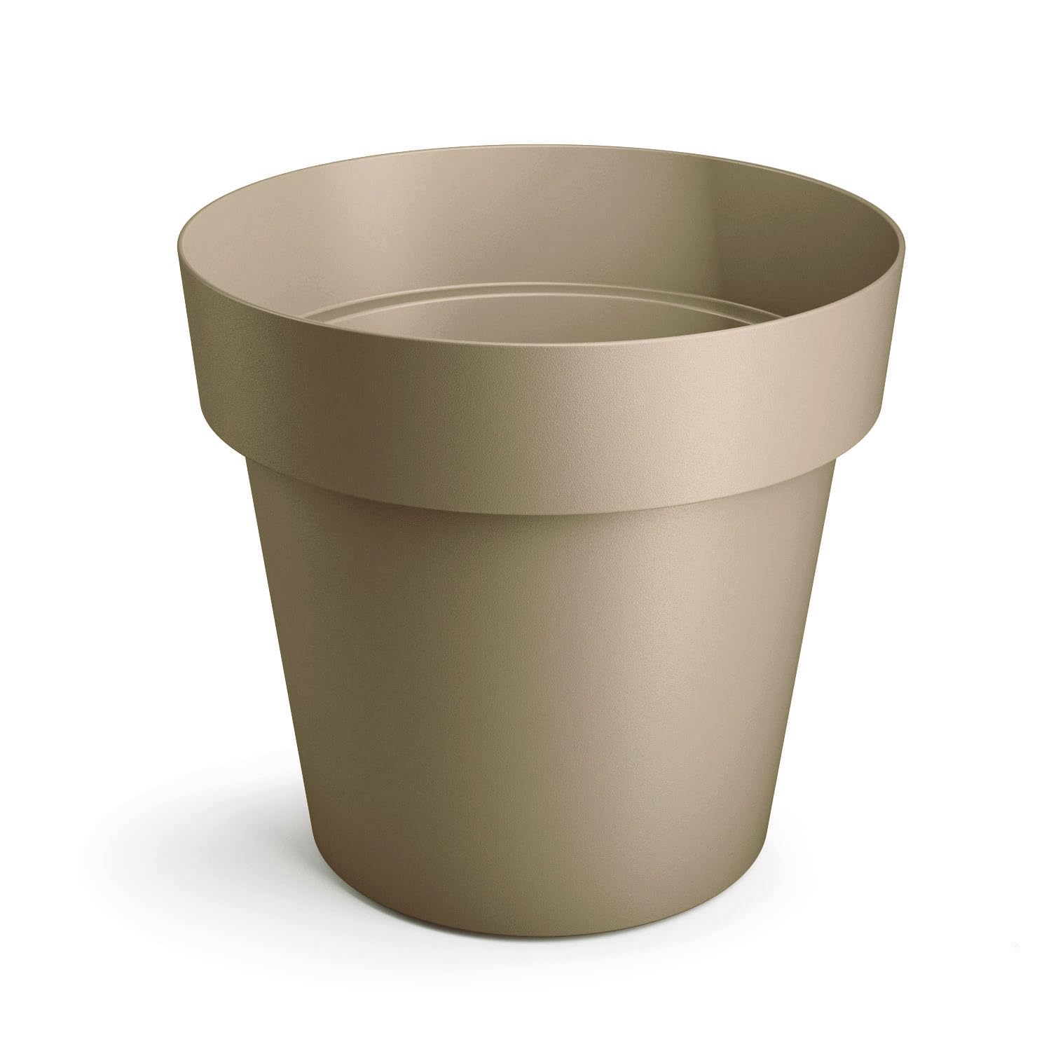 B2C Plant Pots Flower Planter 6 Colours 4 sizes Matt Plastic Pot Classic Look Home Deco Pot Plastic Lightweight (Beige Matt, 18cm)