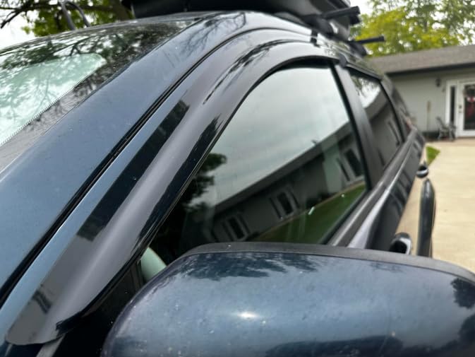 JUMBOMOTOR In-Channel Smoke Window Visors For Dodge Journey 2009-2019 – Set Of 4, Rain Guards
